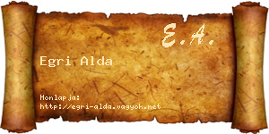 Egri Alda névjegykártya